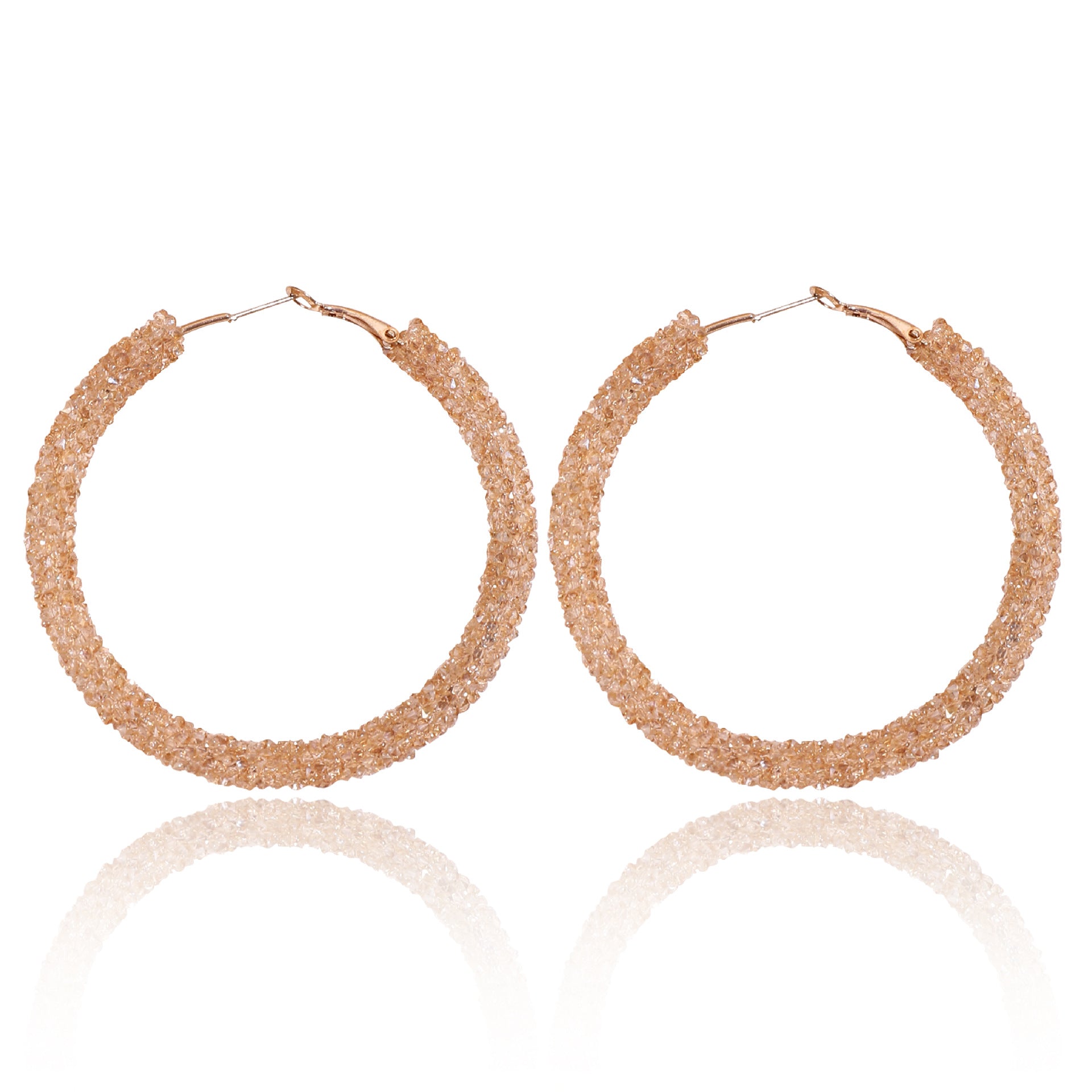 Día de independencia de Navidad al por mayor Color Diamante Broken Big Circle Pendientes